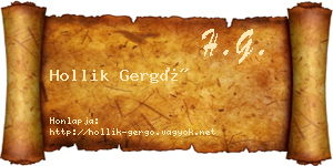 Hollik Gergő névjegykártya